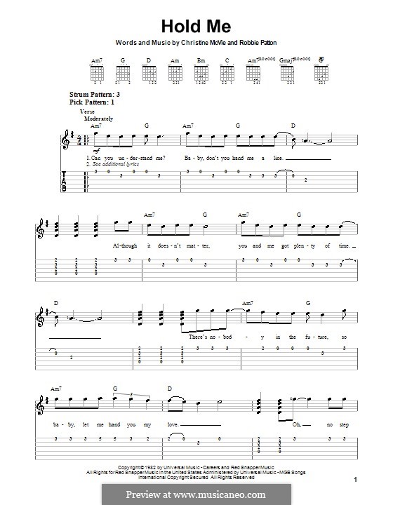 Hold Me (Fleetwood Mac): Para guitarra (versão facil) by Christine McVie, Robbie Patton