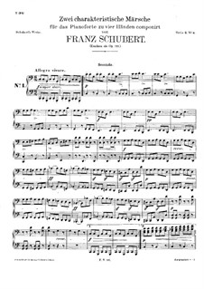 Two Characteristic Marches for Piano Four Hands, D.886 Op.121: partes by Franz Schubert