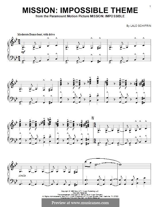 Mission: Impossible Theme: Para Piano by Lalo Schifrin