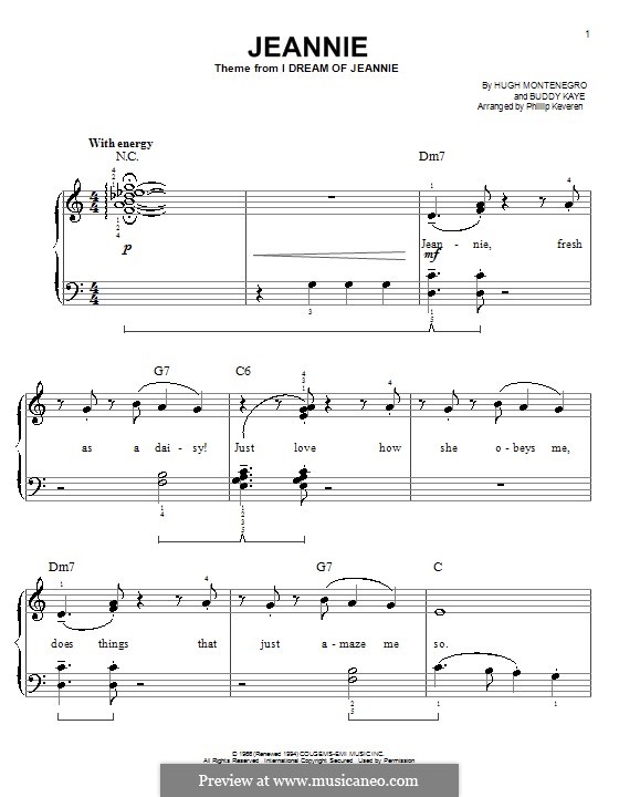 Jeannie: Facil para o piano by Buddy Kaye