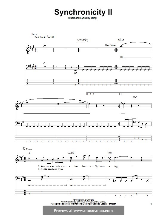 Synchronicity II (The Police): para baixo com guia by Sting