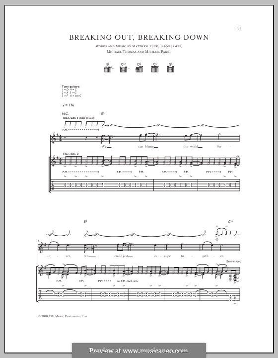Breaking Out, Breaking Down (Bullet for My Valentine): Para guitarra com guia by Don Gilmore, Jason James, Matthew Tuck, Michael Paget, Michael Thomas