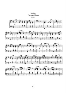German Dance for Piano, D.975: para um único musico (Editado por H. Bulow) by Franz Schubert