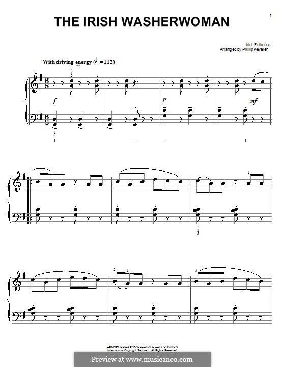 The Irish Washerwoman: Facil para o piano by folklore