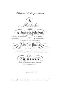 Five Melodies for Piano and Viola: Five Melodies for Piano and Viola by Franz Schubert