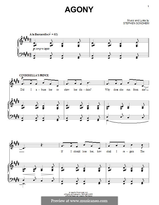 Agony: Para vocais e piano (ou Guitarra) by Stephen Sondheim
