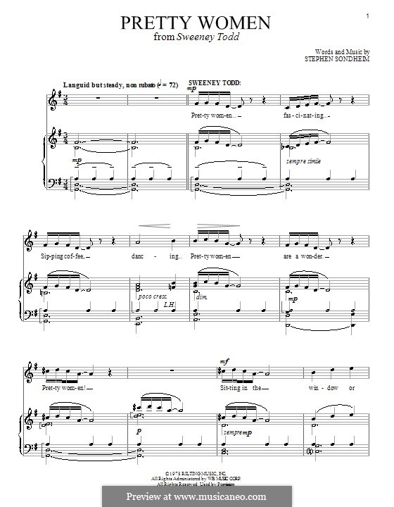 Pretty Women: Para vocais e piano (ou Guitarra) by Stephen Sondheim
