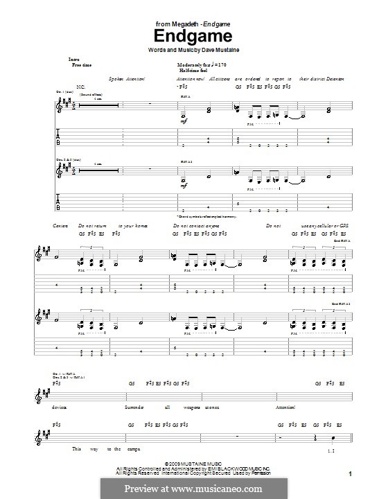 Endgame (Megadeth): Para guitarra com guia by Dave Mustaine