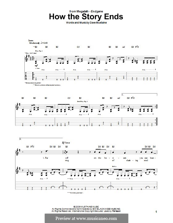 How the Story Ends (Megadeth): Para guitarra com guia by Dave Mustaine