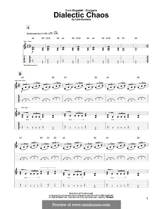 Dialectic Chaos (Megadeth): Para guitarra com guia by Dave Mustaine