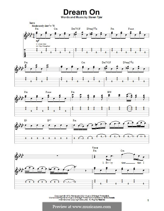 Dream On (Aerosmith): Para guitarra com guia by Steven Tyler