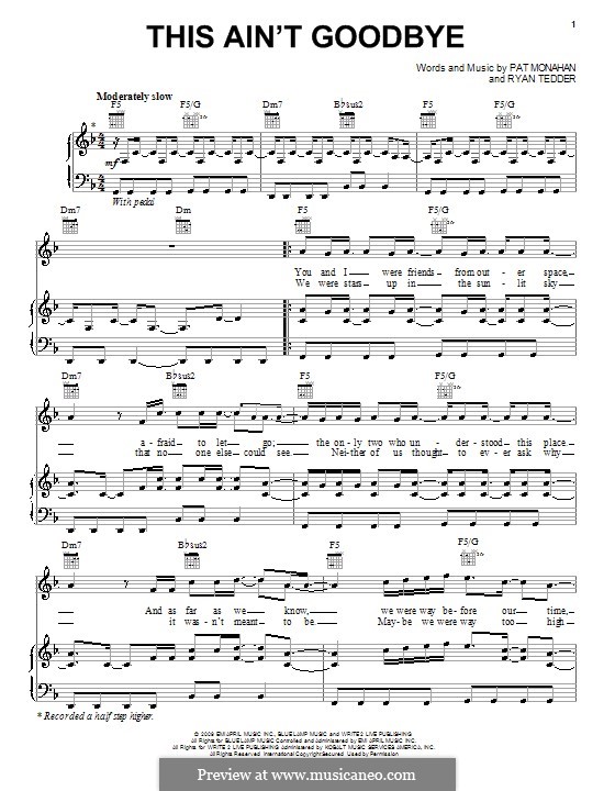 This Ain't Goodbye (Train): Para vocais e piano (ou Guitarra) by Patrick Monahan, Ryan B Tedder