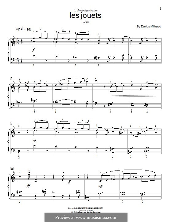 Les jouets (Toys): Les jouets (Toys) by Darius Milhaud