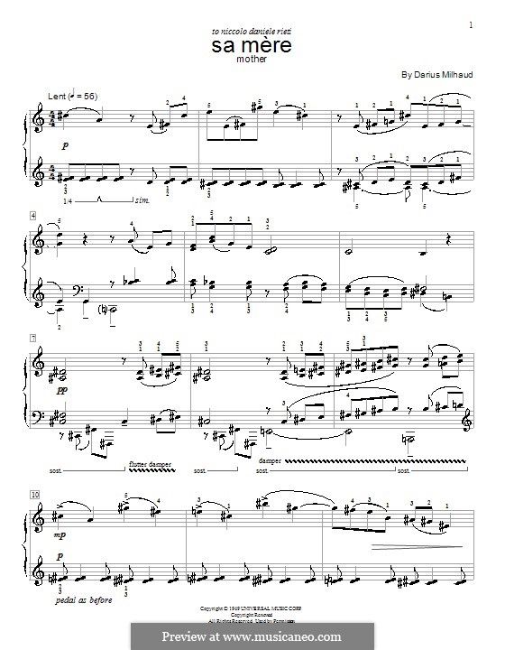 Sà mere (Mother): Sà mere (Mother) by Darius Milhaud