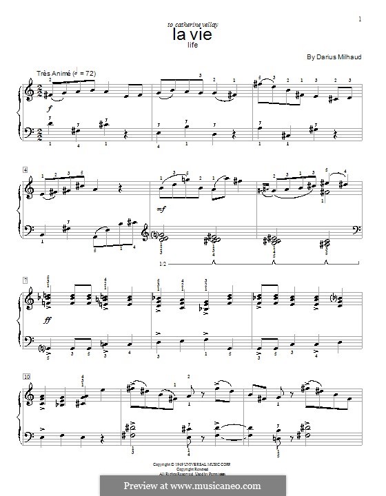 La vie (Life): La vie (Life) by Darius Milhaud