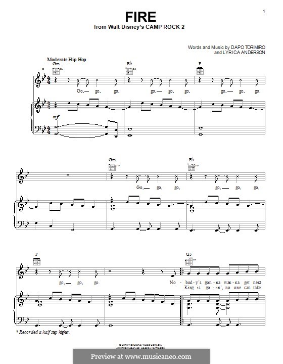 Fire (Matthew Mdot Finley): Para vocais e piano (ou Guitarra) by Dapo Torimiro, Lyrica Anderson