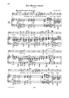 Four Hussar Songs, Op.117: set completo by Robert Schumann