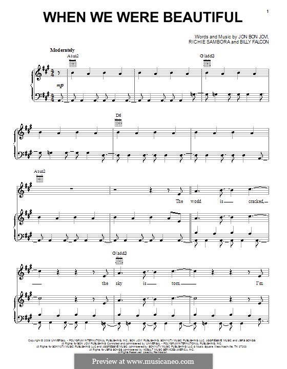 When We Were Beautiful (Bon Jovi) por B. Falcon, J.B. Jovi, R. Sambora