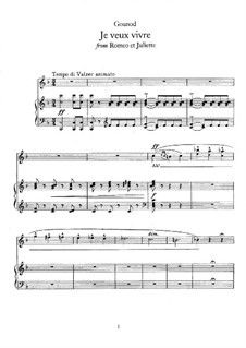Ah! Je veux vivre dans le rêve: Para vocais e piano by Charles Gounod