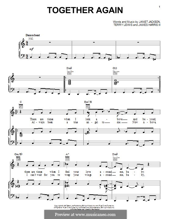 Together Again (Janet Jackson): Para vocais e piano (ou Guitarra) by James Samuel Harris III, Terry Lewis