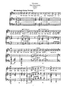 Der Handschuh, Op.87: Para vocais e piano by Robert Schumann