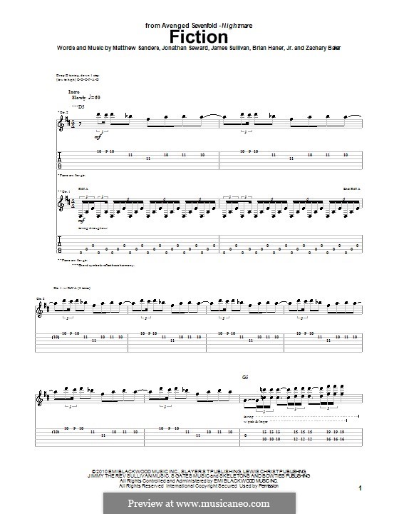 Fiction (Avenged Sevenfold): Para guitarra com guia by Brian Haner Jr., James Sullivan, Jonathan Seward, Matthew Sanders, Zachary Baker