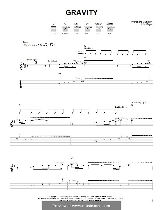 Gravity: Para guitarra (versão facil) by John Mayer