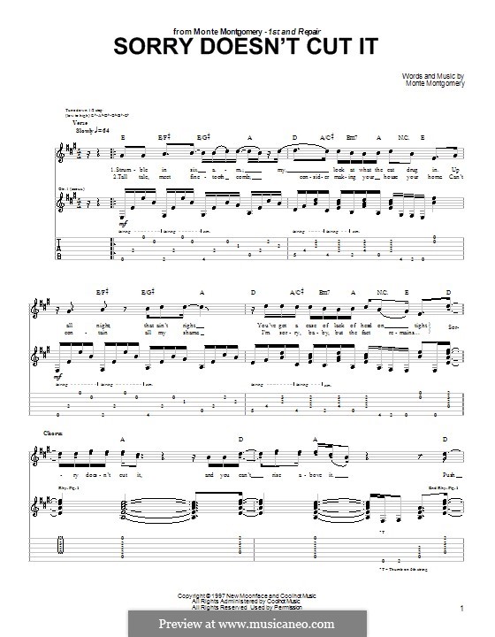 Sorry Doesn't Cut It: Para guitarra com guia by Monte Montgomery