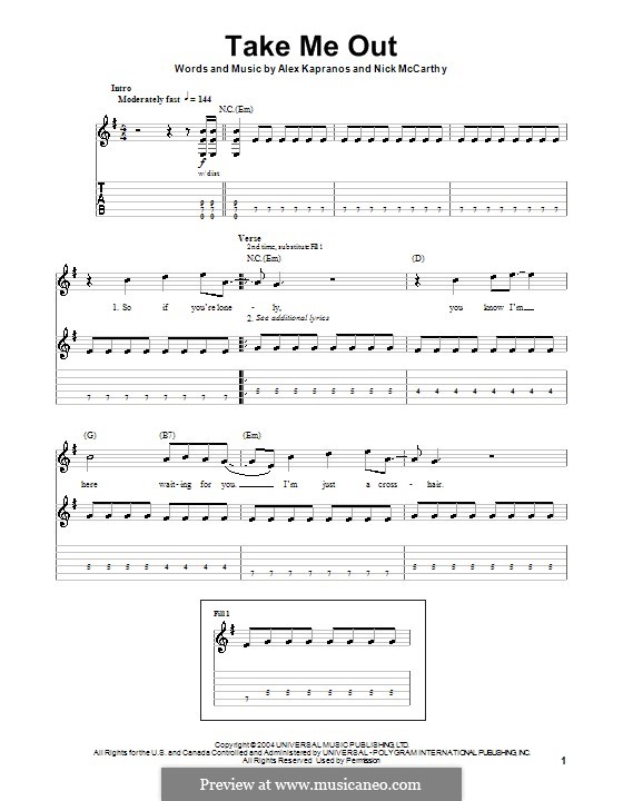 Take Me Out (Franz Ferdinand): Para guitarra com guia by Alexander Kapranos, Nicholas McCarthy