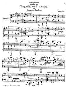 Paraphrase on the Song 'Vergebliches Ständchen' by Brahms: Paraphrase on the Song 'Vergebliches Ständchen' by Brahms by Eduard Schütt