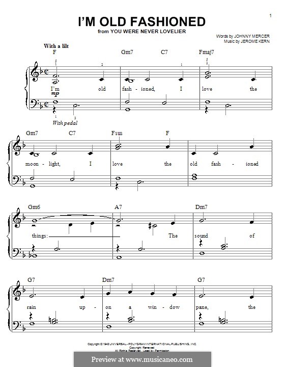 I'm Old Fashioned (from You Were Never Lovelier): Facil para o piano by Jerome Kern