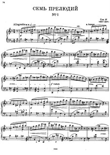 Seven Preludes, Op.17: set completo by Alexander Scriabin