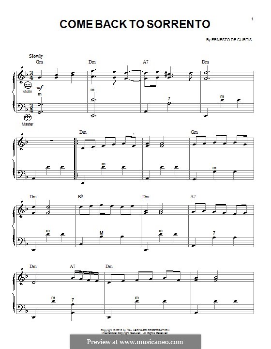 Torna a Surriento: para acordeão by Ernesto de Curtis