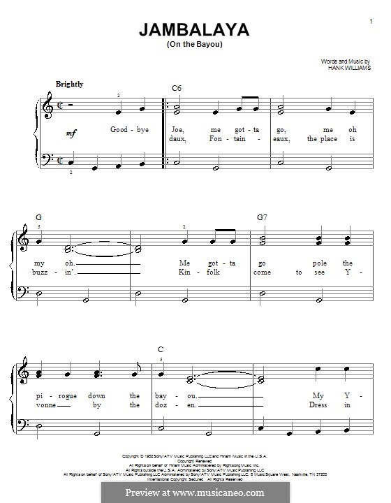 Jambalaya (On the Bayou) por H. Williams Partituras on músicaNeo