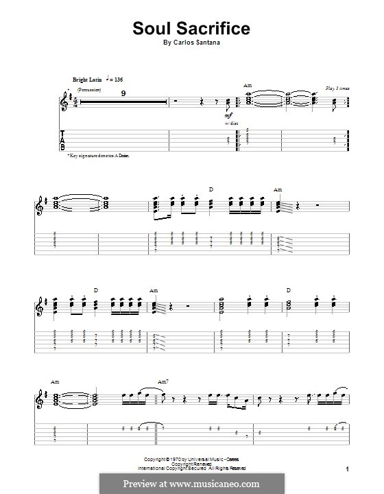 Soul Sacrifice (Santana): Para Guitarra by Carlos Santana