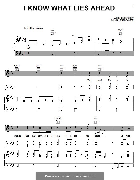 I Know What Lies Ahead (Oak Ridge Boys): Para vocais e piano (ou Guitarra) by Sylvia Jean Canter