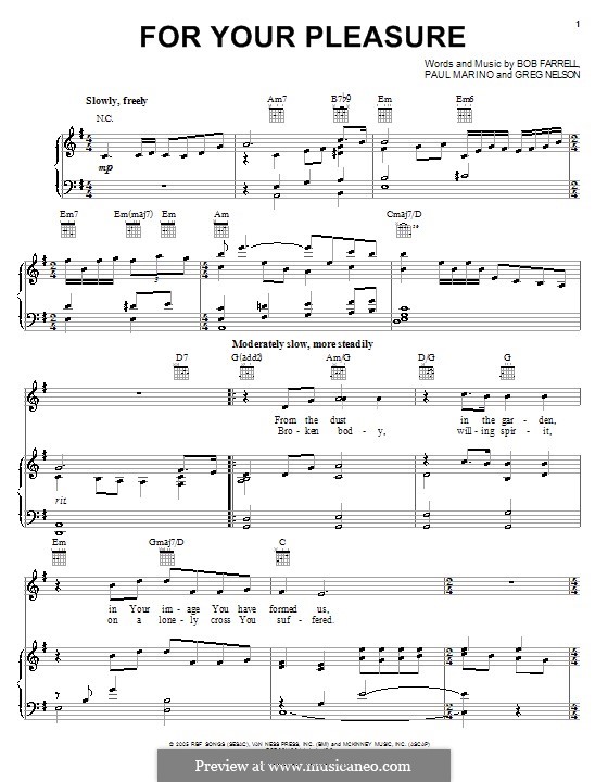 For Your Pleasure (Steve Green): Para vocais e piano (ou Guitarra) by Bob Farrell, Greg Nelson, Paul Marino