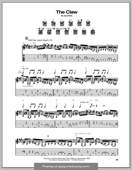 The Claw: Para guitarra com guia by Jerry Reed