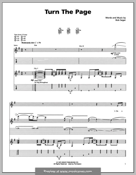 Turn the Page: Para guitarra com guia by Bob Seger