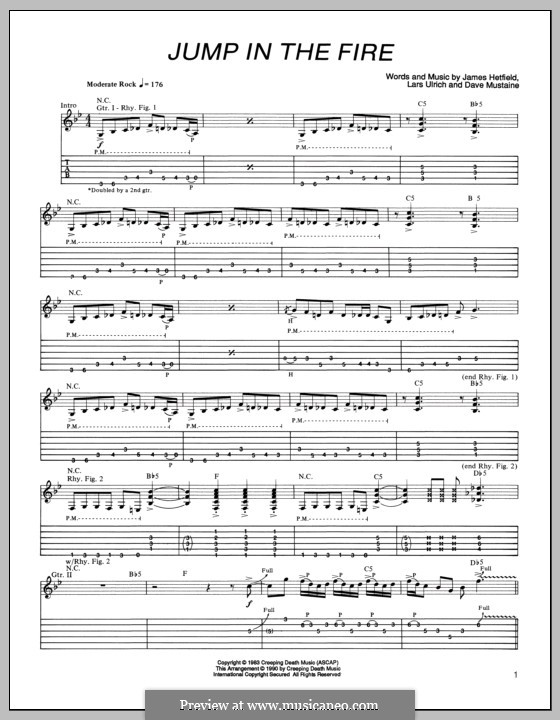 Jump in the Fire (Metallica): Para guitarra com guia by Dave Mustaine, James Hetfield, Lars Ulrich
