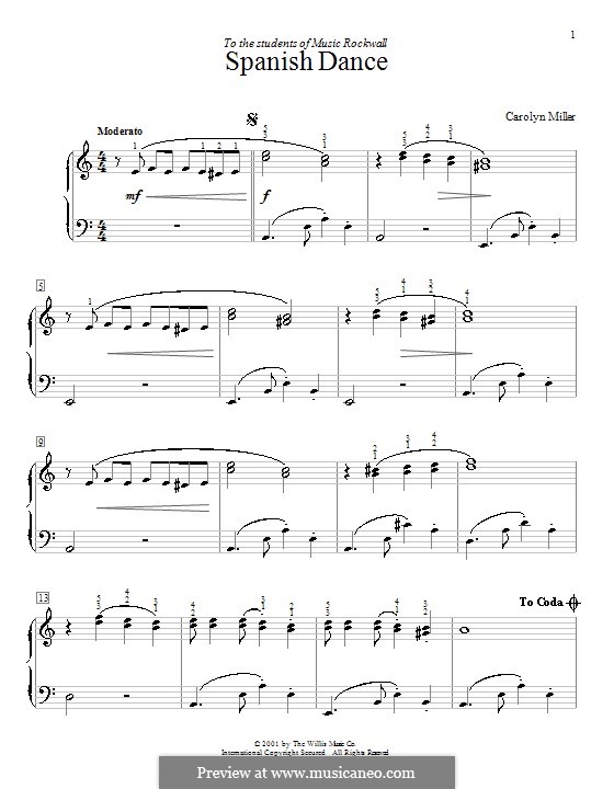 Spanish Dance por C. Miller - Partituras on músicaNeo