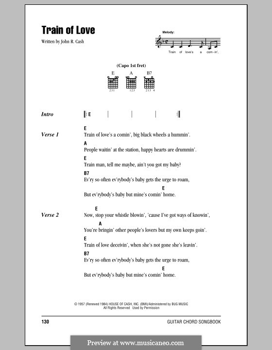 Train of Love: Letras e Acordes (com caixa de acordes) by Johnny Cash