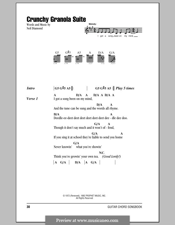 Crunchy Granola Suite por N. Diamond Partituras on músicaNeo