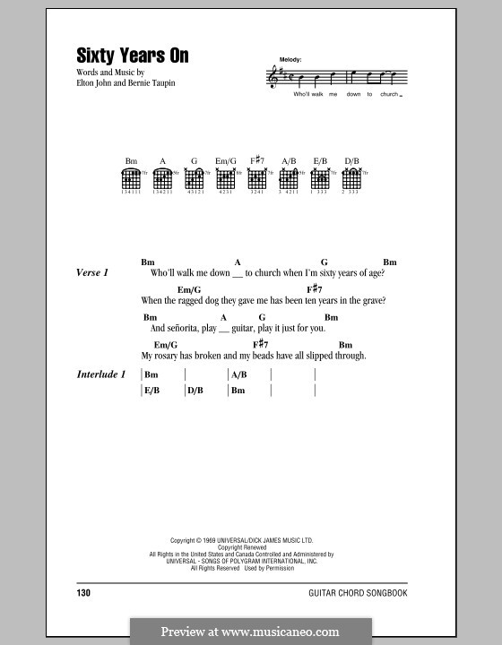 Sixty Years on: Letras e Acordes (com caixa de acordes) by Elton John