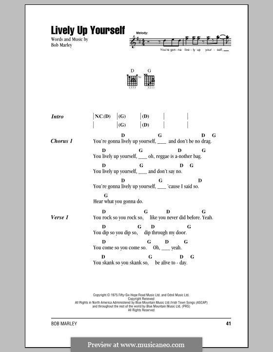 Lively Up Yourself: Letras e Acordes (com caixa de acordes) by Bob Marley