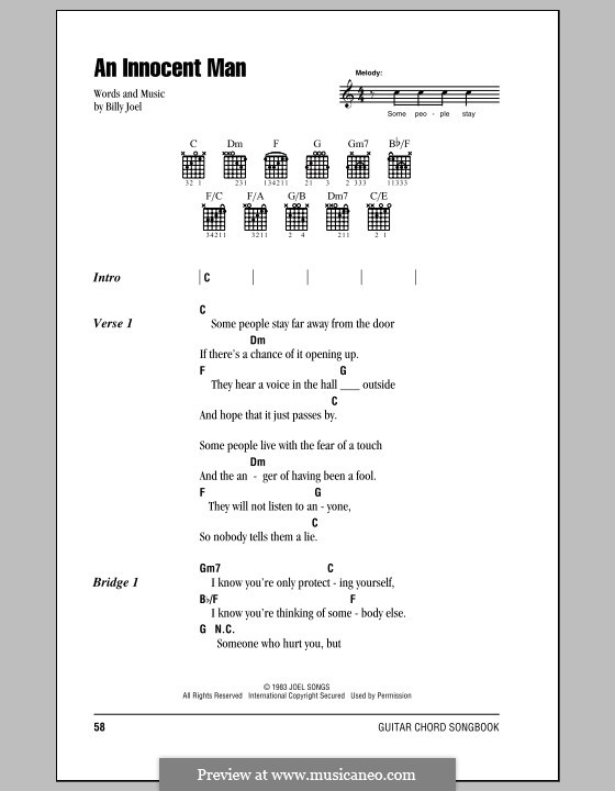 An Innocent Man: Letras e Acordes (com caixa de acordes) by Billy Joel