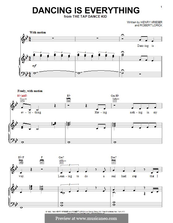 Dancing Is Everything: Para vocais e piano (ou Guitarra) by Henry Krieger