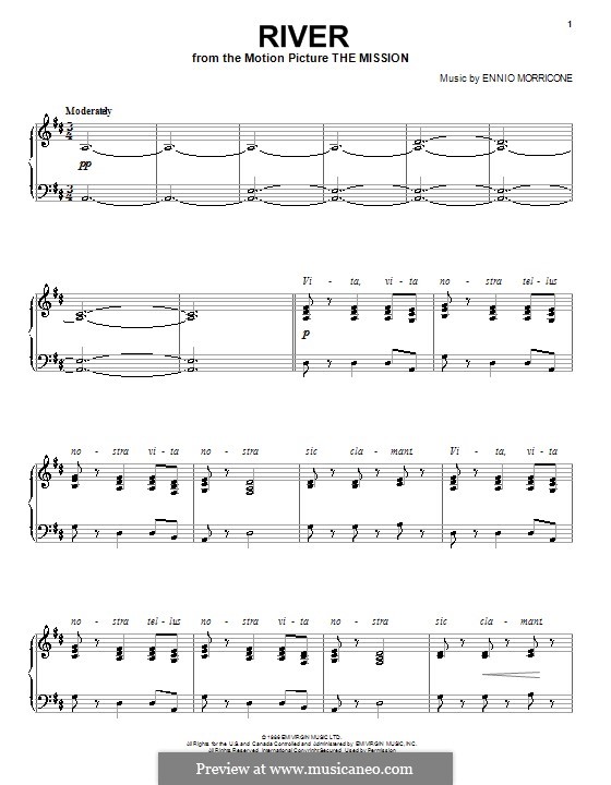 River: Para vocais e piano (ou Guitarra) by Ennio Morricone
