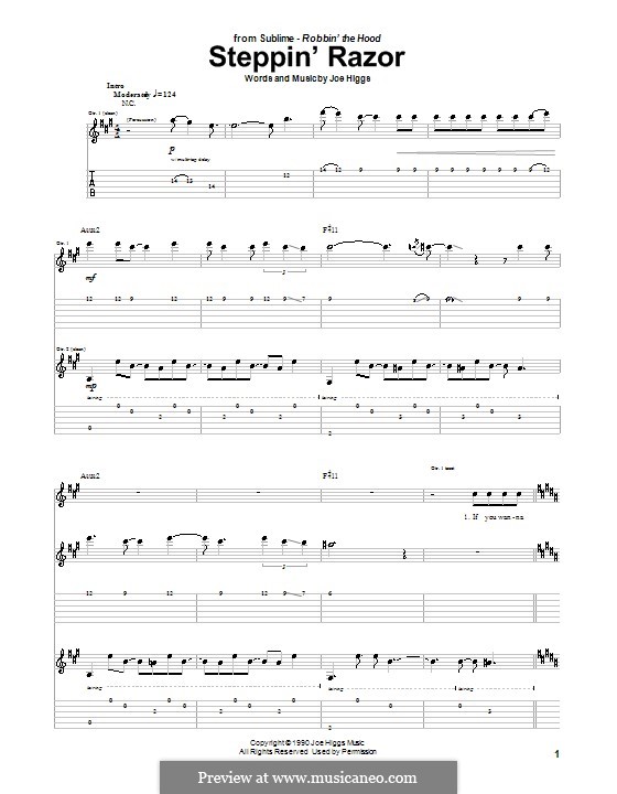 Steppin' Razor: For guitar with tab (Sublime) by Joe Higgs