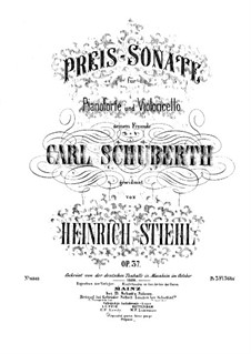 Sonata for Cello and Piano, Op.37: Sonata para violoncelo e piano by Heinrich Stiehl